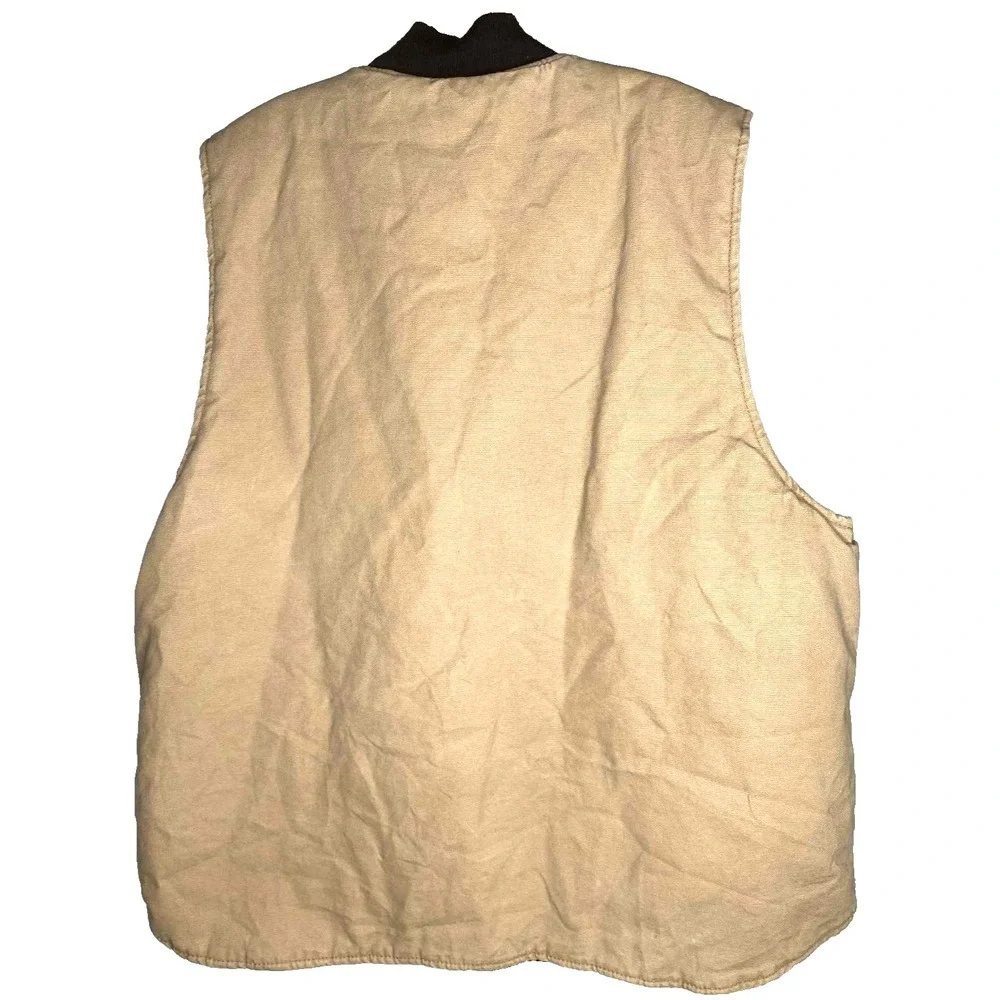 Cowboy Workwear men's vest Full Zip Tan Canvas lined chore barn quilted size unk